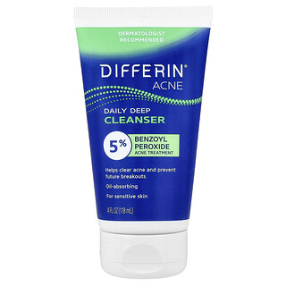 Differin, Agente de limpieza de uso diario, Piel sensible, 118 ml (4 oz. líq.)