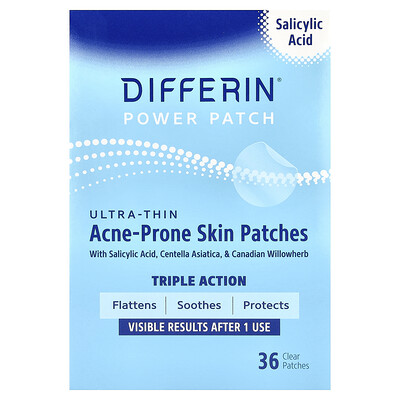 Product Image for Differin, Power Patch, Ultra-Thin Acne-Prone Skin Patches, 36 Clear Patches
