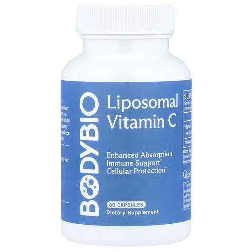 Bodybio Liposomal Vitamin C, 60 Capsules (500 mg per Capsule)