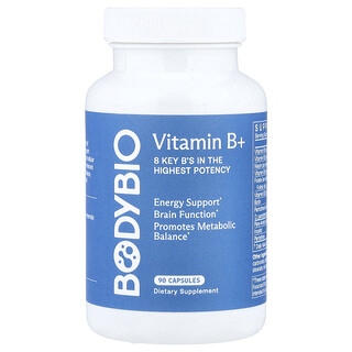 BodyBio, Vitamina B+, 90 cápsulas