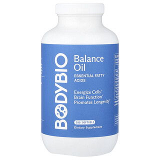 BodyBio, Óleo Balanceado, Ácidos Graxos Essenciais, 180 Cápsulas Softgel