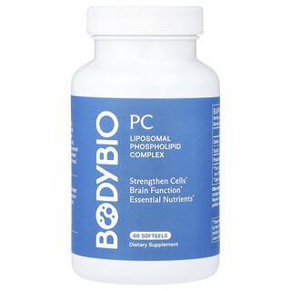 BodyBio, PC, Complex fosfolipidic lipozomal, 60 capsule moi (650 mg per capsulă moale)