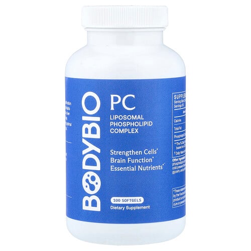 BodyBio, PC, Liposomal Phospholipid Complex, 100 Softgels (650 mg per Softgel)