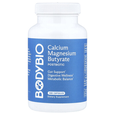 Product Image for BodyBio, Calcium Magnesium Butyrate, 100 Capsules