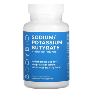 BodyBio, Sodium / Potassium Butyrate, 100 Non-GMO Capsules  