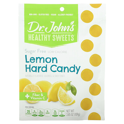 Купить Dr. John's Healthy Sweets Лимонная карамель, + клетчатка и витамин C, без сахара, 109 г (3, 85 унции)
