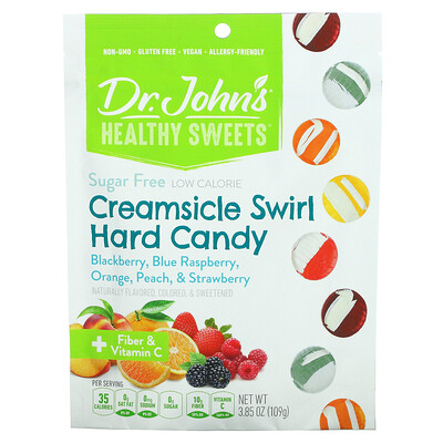 Купить Dr. John's Healthy Sweets Creamsicle Swirl, карамель, + клетчатка и витамин C, без сахара, 109 г (3, 85 унции)