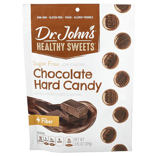 Dr. John's Healthy Sweets, Σκληρή καραμέλα σοκολάτας, + φυτικές ίνες, χωρίς ζάχαρη, 3,85 oz (109 g)