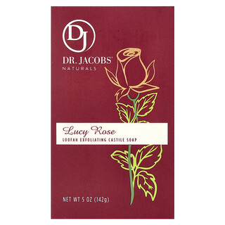 Dr. Jacobs Naturals, Jabón de Castilla exfoliante con lufa, Lucy Rose`` 142 g (5 oz)