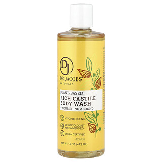 Dr. Jacobs Naturals, 식물성 성분 리치 카스티야 바디 워시, 너리싱 아몬드, 473ml(16oz)