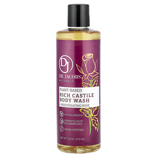 Dr. Jacobs Naturals, Plant-Based Rich Castile Body Wash, Rejuvenating Rose, 16 oz (473 ml)
