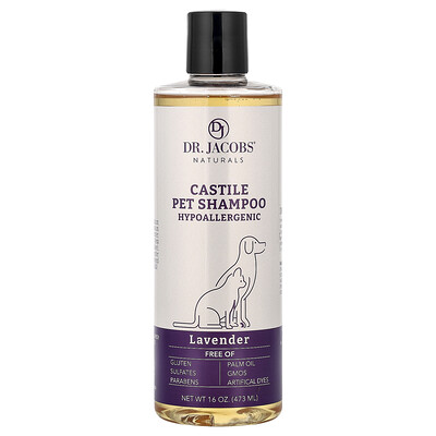 Dr. Jacobs Naturals Lavender Castile Pet Shampoo, 16 Oz (473 Ml)