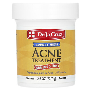 De La Cruz, Acne Treatment Ointment with 10% Sulfur, Salbe zur Aknebehandlung mit 10% Schwefel, maximale Stärke, 73,7 g (2,6 oz.)