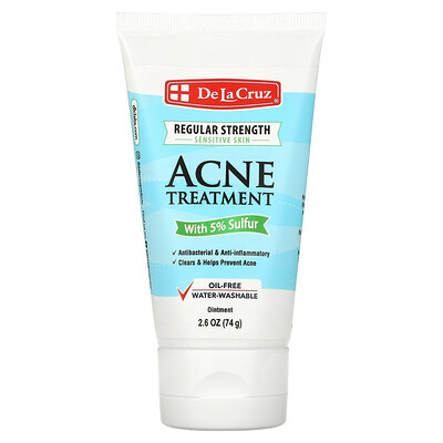 

De La Cruz Ointment Acne Treatment with 5% Sulfur Regular Strength 2.6 oz (74 g)