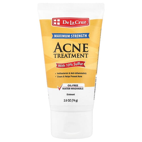 De La Cruz, Acne Treatment Ointment with 10% Sulfur, Maximum Strength, 2.6 oz (74 g)