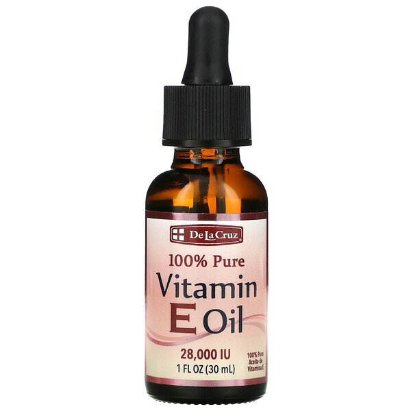 De La Cruz‏, 100% Pure Vitamin E Oil, 28,000 IU, 1 fl oz (30 ml)