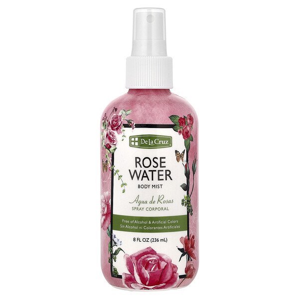 De La Cruz Rose Water Body Mist, 8 fl oz (236 ml)