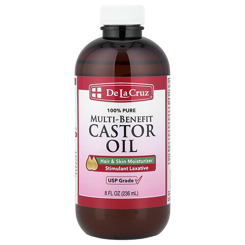 De La Cruz, 100% Pure Multi-Benefit Castor Oil, 100% reines Multi-Benefit-Rizinusöl, 236 ml (8 fl. oz.)
