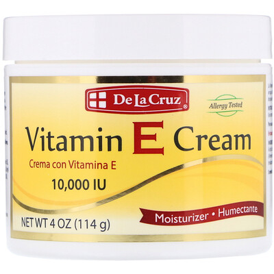 De La Cruz Крем с витамином E, 10 000 МЕ, 114 г (4 унции)