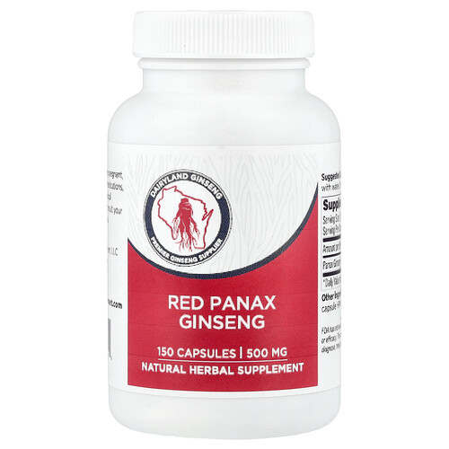 Dairyland Ginseng Red Panax Ginseng, 500 mg, 150 Capsules