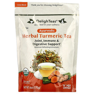 DelighTeas, Аюрвердик билков чай от куркума, насипна смес, без кофеин, 170 g (6 oz)