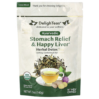 DelighTeas, Herbal Detox Tea, Stomach Relief & Happy Liver, Loose Blend, Caffeine Free, 5 oz (140 g)