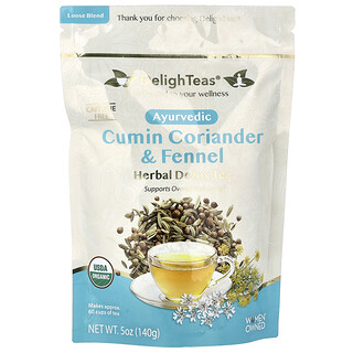 DelighTeas, Herbal Detox Tea, Cumin Coriander & Fennel, Loose Blend, Caffeine Free, 5 oz (140 g)