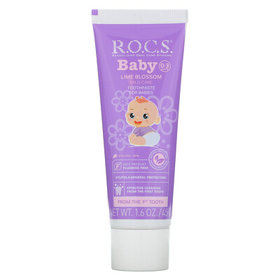 Купить R.O.C.S. Baby, Lime Blossom Toothpaste, 0-3 Years, 1.6 oz (45 g)