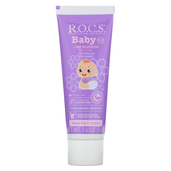 R.O.C.S., Baby, зубная паста с ароматом липы, для детей 0‒3 лет, 45 г (1,6 унции)