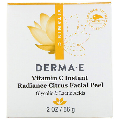 Derma E Цитрусовый пилинг для лица «Мгновенное сияние» с витамином C, 56 г (2 унции)  - купить со скидкой