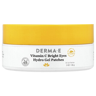 DERMA E, Parches de hidrogel con vitamina C Bright Eyes, Para todo tipo de piel, 60 parches de gel