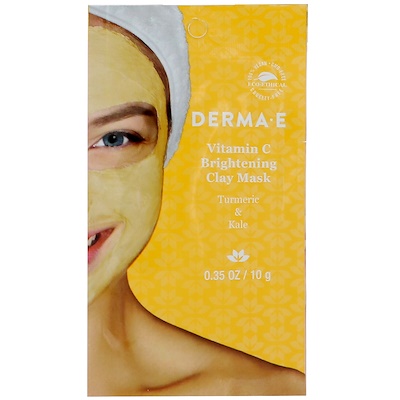 Derma E Усиливающая сияние маска с глиной и витамином С, Куркума и кале, 0,35 унц. (10 г)
