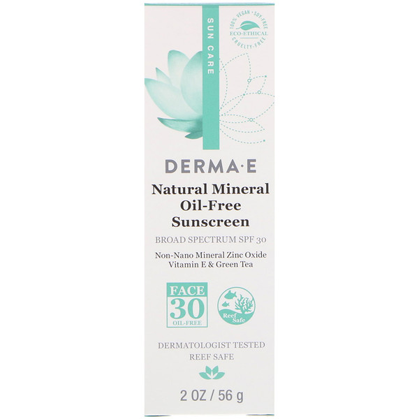 Derma E Natural Mineral Oil Free Sunscreen Spf 30 2 Oz 56 G