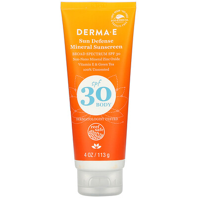 Derma E Sun Defense Mineral Sunscreen, SPF 30, 4 oz (113 g)