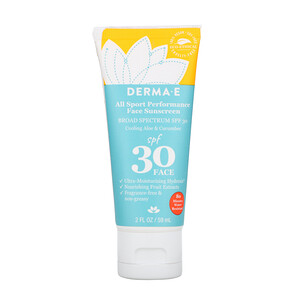 Отзывы о Дерма Е, All Sport Performance Face Sunscreen, SPF 30, Cooling Aloe & Cucumber, 2 fl oz (59 ml)