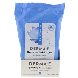 Дерма Е, Hydrating Facial Wipes, 25 Pre-Moistened Biodegradable Wipes отзывы