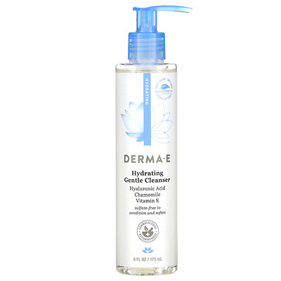 DERMA E Мягкое увлажняющее средство для очищения кожи с гиалуроновой кислотой, 175мл (6жидк.унций)