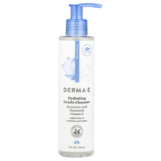 DERMA E, Agente de limpieza suave hidratante, Ácido hialurónico, 175 ml (6 oz. líq.)