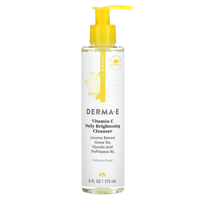 DERMA E Очищающее осветляющее средство с витамином C для ежедневного применения 175 мл (6 жидк. унций)