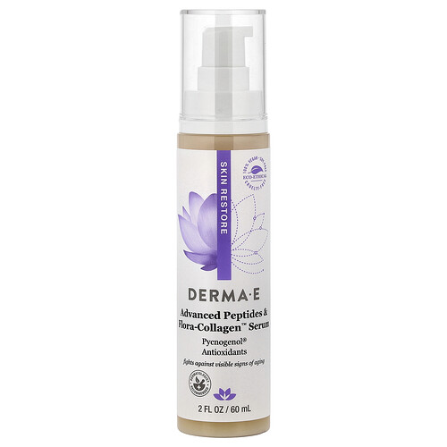 DERMA E, Advanced Peptides & Flora-Collagen™ Serum, 2 fl oz (60 ml)