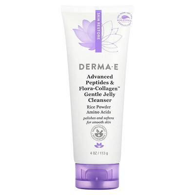 DERMA E, Advanced Peptides & Flora-Collagen Gentle Jelly Cleanser, 4 oz (113 g)