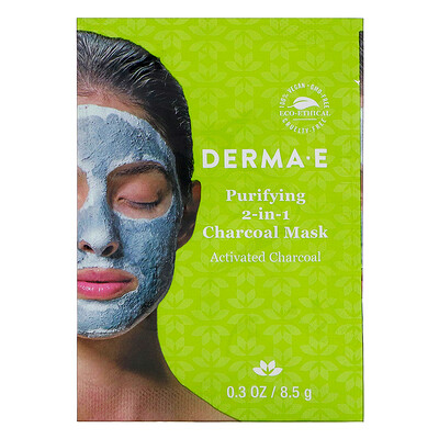 

Derma E очищающая маска с углем 2-в-1, 8,5 г (0,3 унции)