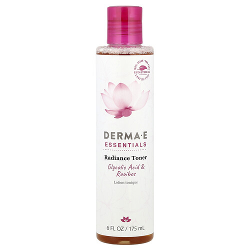 DERMA E Essentials Radiance Toner Glycolic Acid  Rooibos  6 fl oz 175 ml