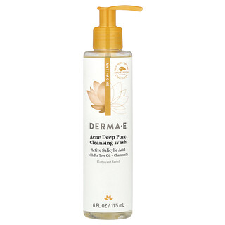 DERMA E, 深层清洁收缩毛孔祛痘洁面乳，6 液量盎司（175 毫升）