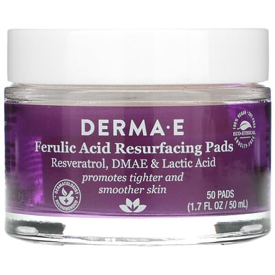 Derma E Ferulic Acid Resurfacing Pads, 50 pads, 1.7 fl oz (50 ml)