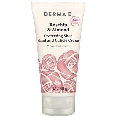 Derma E Protective Shea Hand and Cuticle Cream, Rosehip & Almond, 2 oz (56 g)