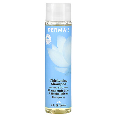 DERMA E Thickening Shampoo For Thinning Hair Therapeutic Mint & Herbal Blend 10 fl oz (296 ml)