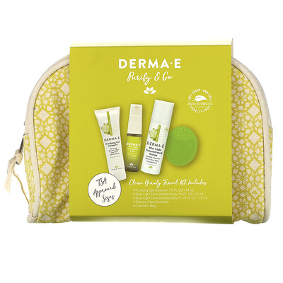 Derma E Purify & Go, Clean Beauty Travel Kit, 5 Piece Kit