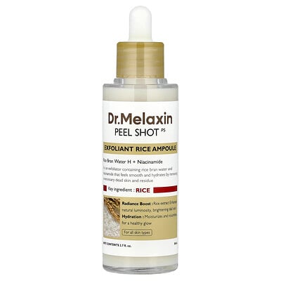 Product Image for Dr.Melaxin, Peel Shot, Exfoliant Rice Ampoule, For All Skin Types, 2.7 fl oz (80 ml)