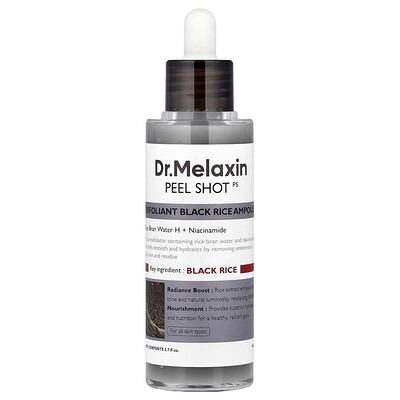 Product Image for Dr.Melaxin, Peel Shot, Exfoliant Black Rice Ampoule, For All Skin Types, 2.7 fl oz (80 ml)
